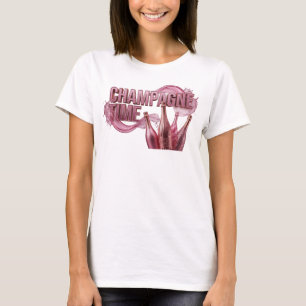 Elegantes rotes CHAMPAGNER ZEIT T-Shirt