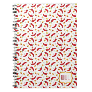 Elegantes rotes Chile-Muster Notizblock