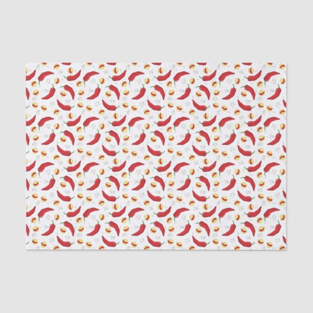 Elegantes rotes Chile-Muster Seidenpapier (Vorderseite)