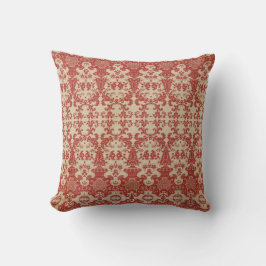 Elegantes rotes Damast-inspiriertes Muster Kissen