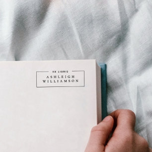 Elegantes rotes Ex Libris mit individuellem Namens Permastempel