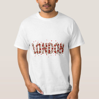 Elegantes rotes florales London Custom-T-Shirt T-Shirt