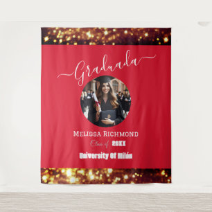 Elegantes rotes Foto-Stufen-Spanisch Wandteppich