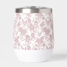Elegantes rotes französisches Toile-Blumenmuster