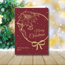 Elegantes rotes Frohe Weihnachten Poinsettie gefal