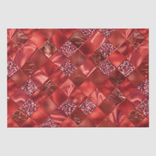 Elegantes rotes Glitter-Diamant-Gittermuster Seidenpapier