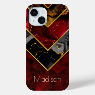 Elegantes rotes, gürtelförmiges Gold Case-Mate iPhone Hülle