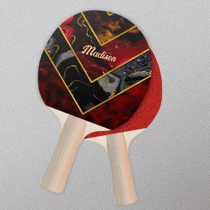 Elegantes rotes, gürtelförmiges Gold Tischtennis Schläger