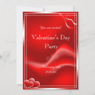 Elegantes Rotes Herz Party Einladung