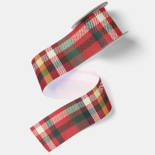 Elegantes rotes kariertes Weihnachts-Rustic-Matchi Satinband