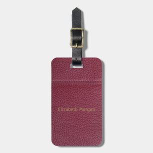 Elegantes rotes Leder-Look Gepäckanhänger