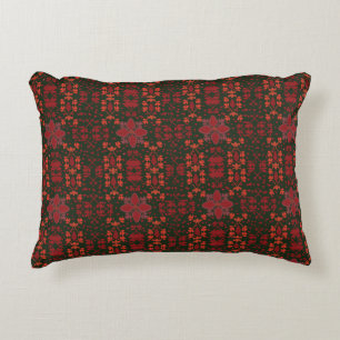 Elegantes rotes Mandala-Geometrie-Bettwäsche- & He Dekokissen