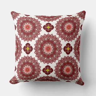Elegantes rotes Mandala-Geometrie-Bettwäsche- & He Kissen
