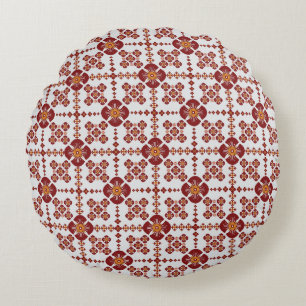 Elegantes rotes Mandala-Geometrie-Bettwäsche & Hei Rundes Kissen