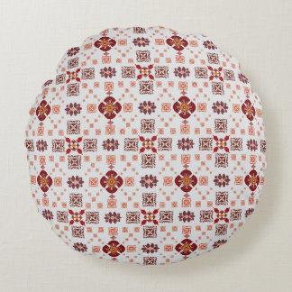 Elegantes rotes Mandala-Geometrie-Bettwäsche & Hei Rundes Kissen