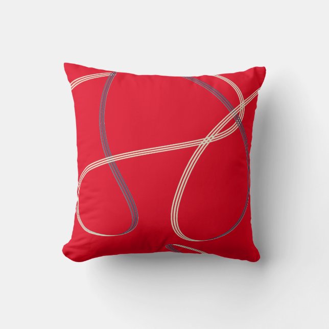 Elegantes rotes, modernes Abstraktes Kissen (Vorderseite)
