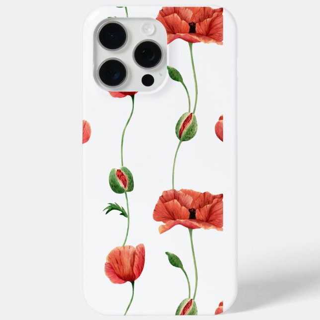 Elegantes rotes Mohn-Blumen-iPhone 15 Pro Max Case (Rückseite)