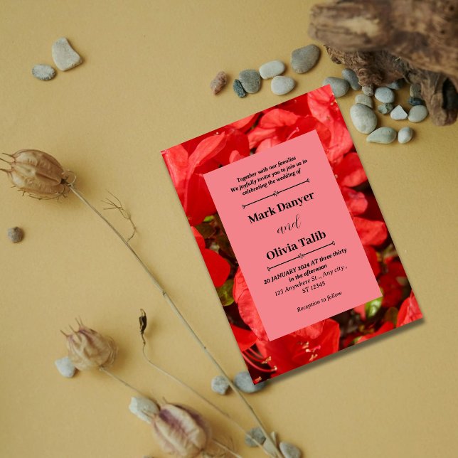 Elegantes rotes Motherboard für die Einladung zur  (Von Creator hochgeladen)