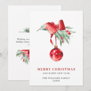 Elegantes rotes Ornament Frohe Weihnachtsgrüße Feiertagskarte