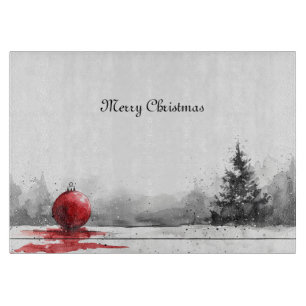 Elegantes Rotes Ornament Weihnachtsfeier Schneidebrett