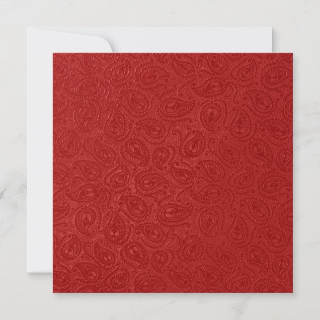 Elegantes Rotes Paisley Schwarzes Party Einladung (Vorderseite)