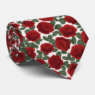 Elegantes rotes Rosen nahtloses Blumenmuster Krawatte