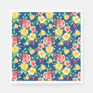 Elegantes rotes Rosenmuster Serviette