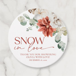 Elegantes Rotes Schnee in Liebe Winter Brautparty Geschenkanhänger