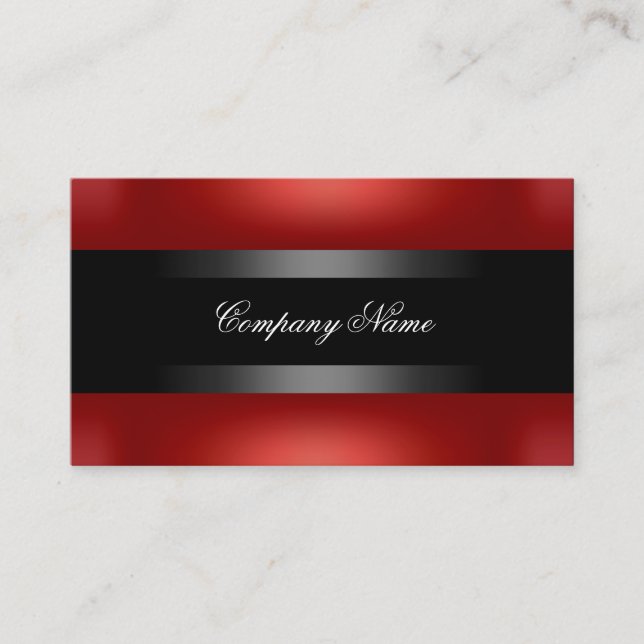 Elegantes Rotes Schwarz unbeschreiblich Visitenkarte (Vorderseite)