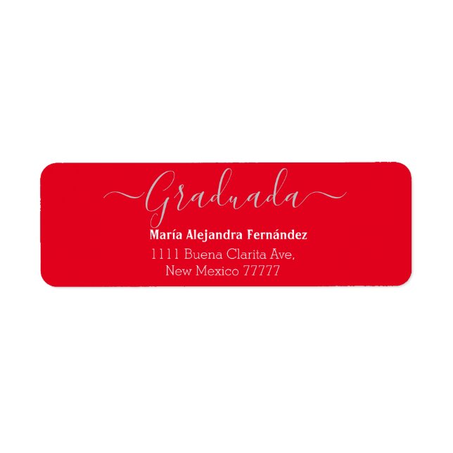 Elegantes Rotes Spanisch | Class Year Custom Retur (Vorne)