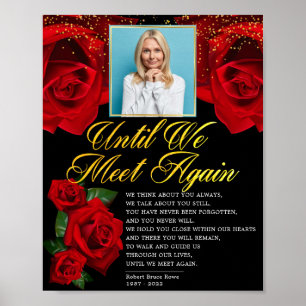 Elegantes rotes türkisches Rosen-Trauer-Gedicht-Sc Poster
