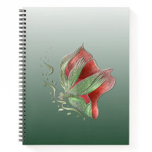 Elegantes rotes und grünes Spiralnotizbuch