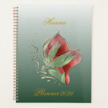 Elegantes rotes und grünes Spiralnotizbuch