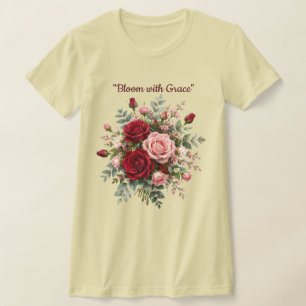 Elegantes rotes und rosa Rosenbouquet-Blumen-T-Shi T-Shirt