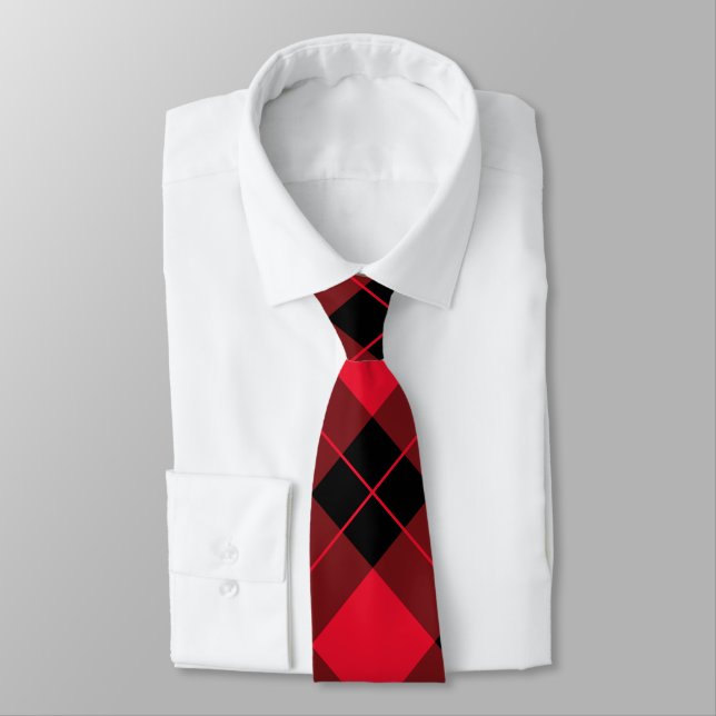Elegantes rotes und schwarzes Buffalo Kariertes Mu Krawatte (Gebunden)