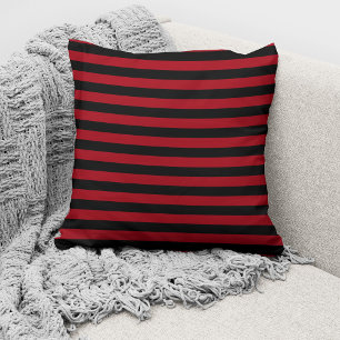 Elegantes rotes und schwarzes Streifenmuster Kissen