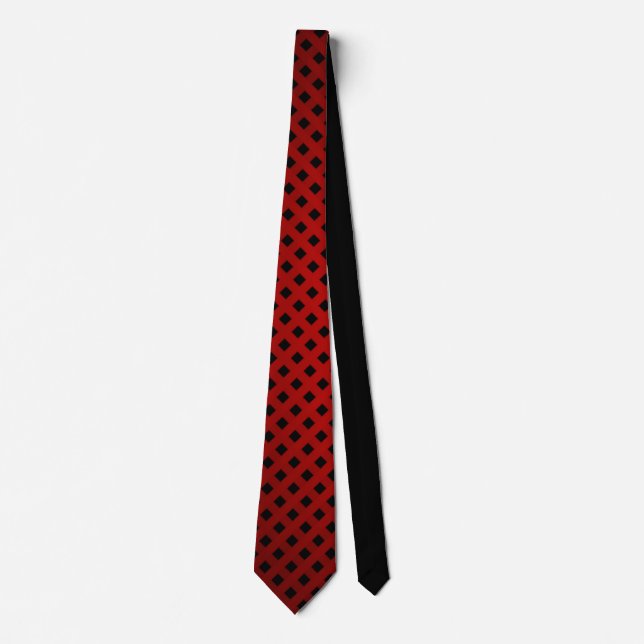 Elegantes rotes und schwarzes Streifenmuster Männe Krawatte (Vorderseite)