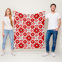 Elegantes rotes und weißes Blütenmuster für Dekor
