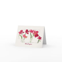 Elegantes rotes Wasserfarben loses florales Dankes