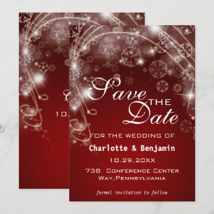 Elegantes rotes Weihnachten Winter Save The Date