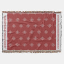 Elegantes rotes, weißes mongolisches Muster