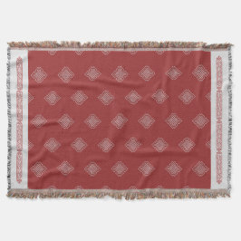 Elegantes rotes, weißes mongolisches Muster Decke