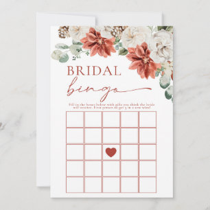 Elegantes rotes Winter-Hochzeits-Bingo-Hochzeitsdu Einladung