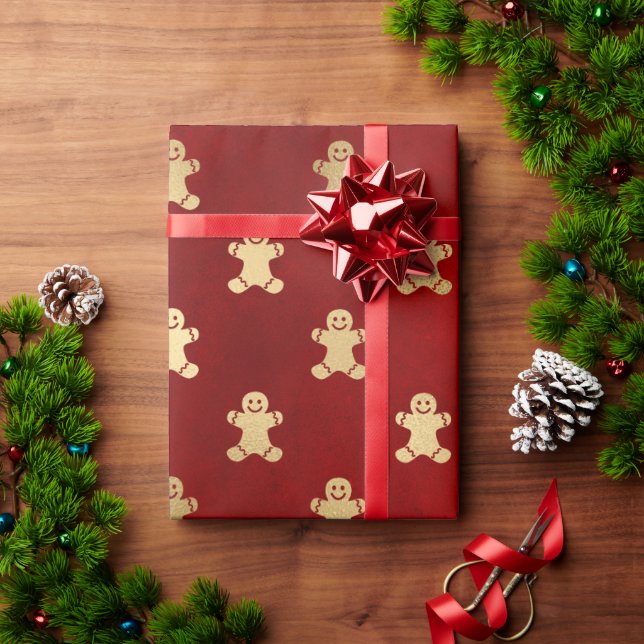 Elegantes Rotgoldbild Geschenkpapier (Feiertagsgeschenk)
