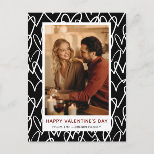 Elegantes Rotherzen Frohen Valentinstag 1 Foto Feiertagspostkarte