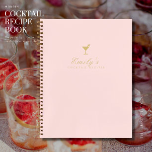 Elegantes Roush and Gold Blank Cocktail Rezept Buc Notizbuch