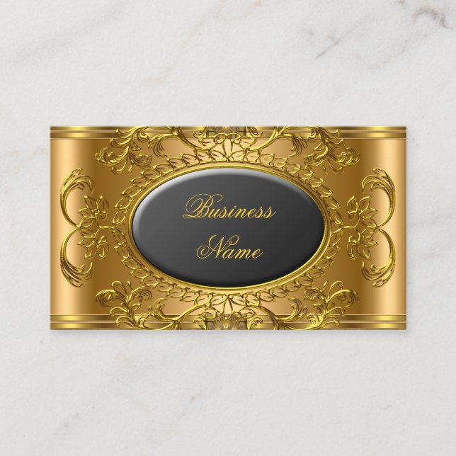 Elegantes Royal Black Gold Beruflich Visitenkarte (Vorderseite)