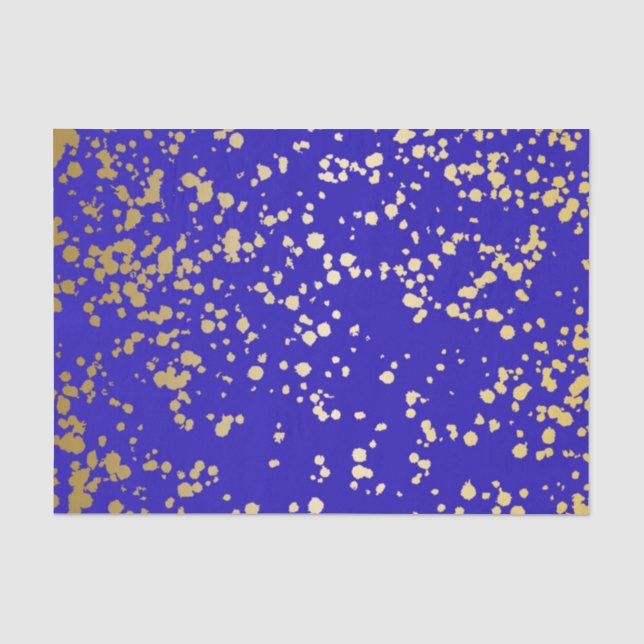 Elegantes Royal Blue Gold Glitzer Tissue Paper Seidenpapier (Vorderseite)