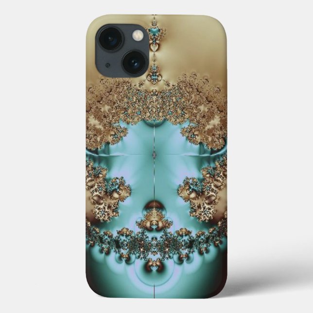 Elegantes Royal Gold und Aqua Case-Mate iPhone Hülle (Rückseite)