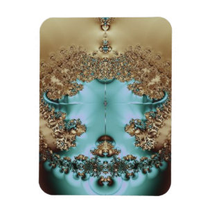 Elegantes Royal Gold und Aqua Magnet